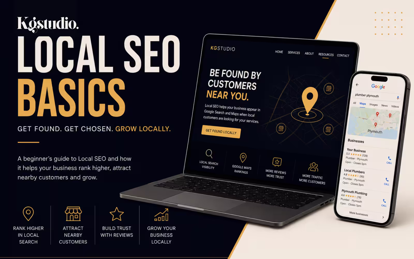 Illustration of the core local SEO fundamentals for UK trade businesses